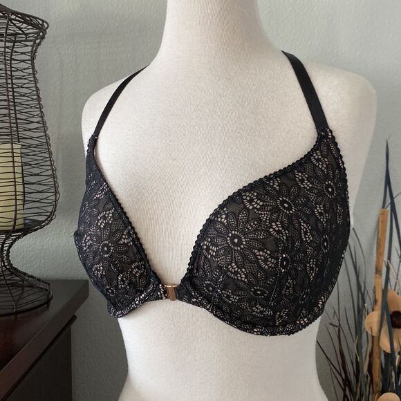 Victoria’s Secret Very Sexy black lace plunge bra size 32DDD - Picture 1 of 11